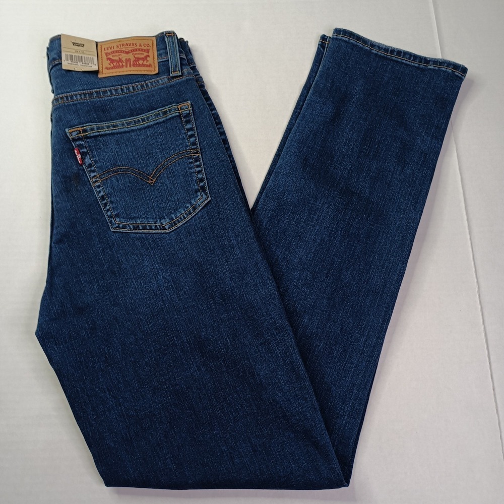 Levi's 724 High Rise Slim Straight Jeans Men's 28x32 Blue Stretch Slim Hip Thigh